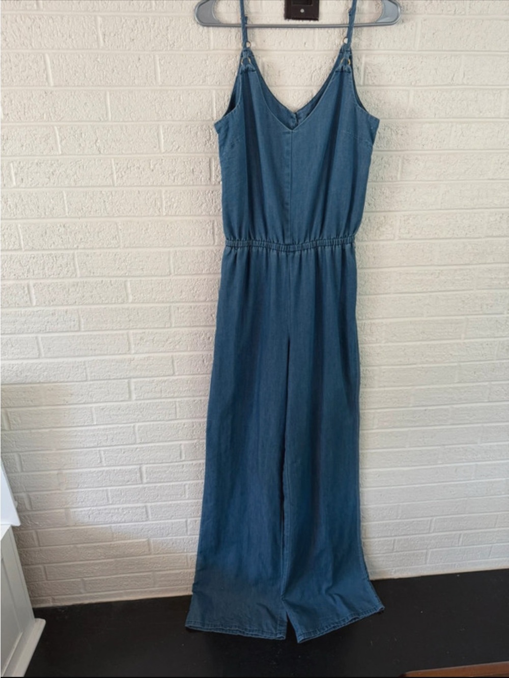 Source Unknown Blue Sleeveless Maxi Jumpsuit